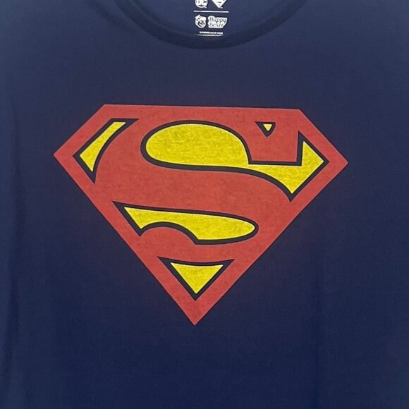 Superman Happy Boxer TShirt DC Comics Blue Size Large - Picture 5 of 6